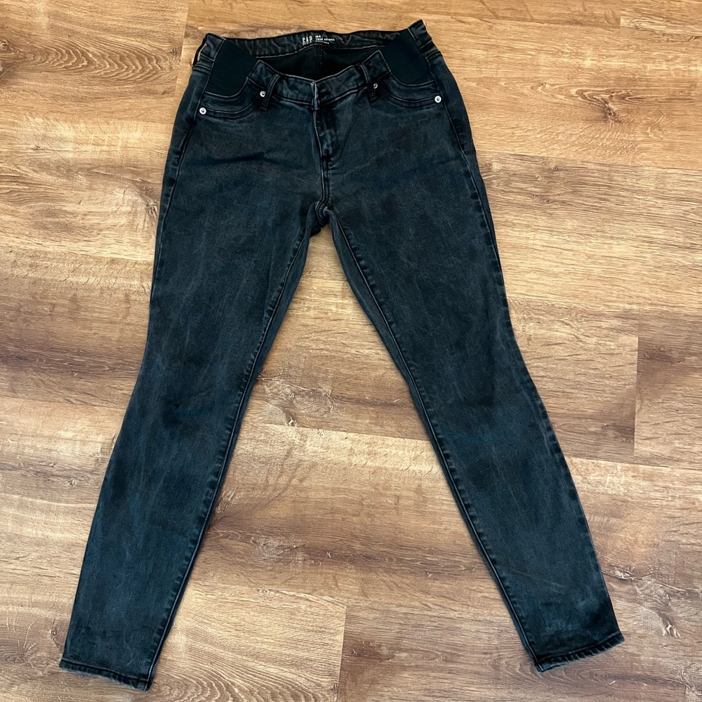 Gap Women's Maternity Side Inset Panel Black Skinny Jeans